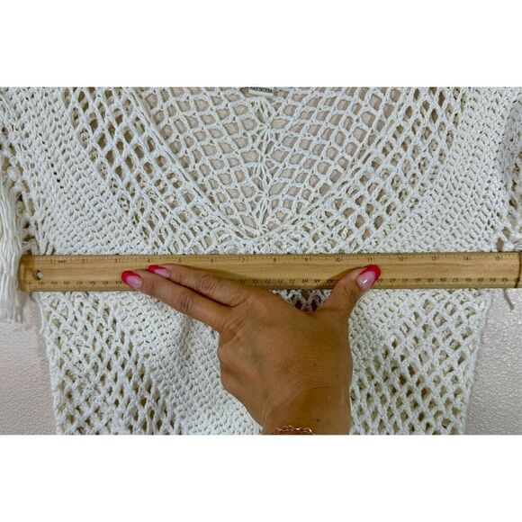 NWOT Vintage Havana Crocheted Fringe V-Neck Swim Cover Up Dress Small - Picture 10 of 11